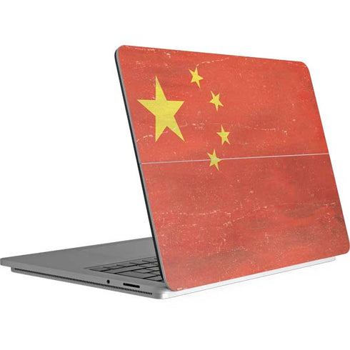 Chinese Flag Distressed Surface Laptop Studio Skin